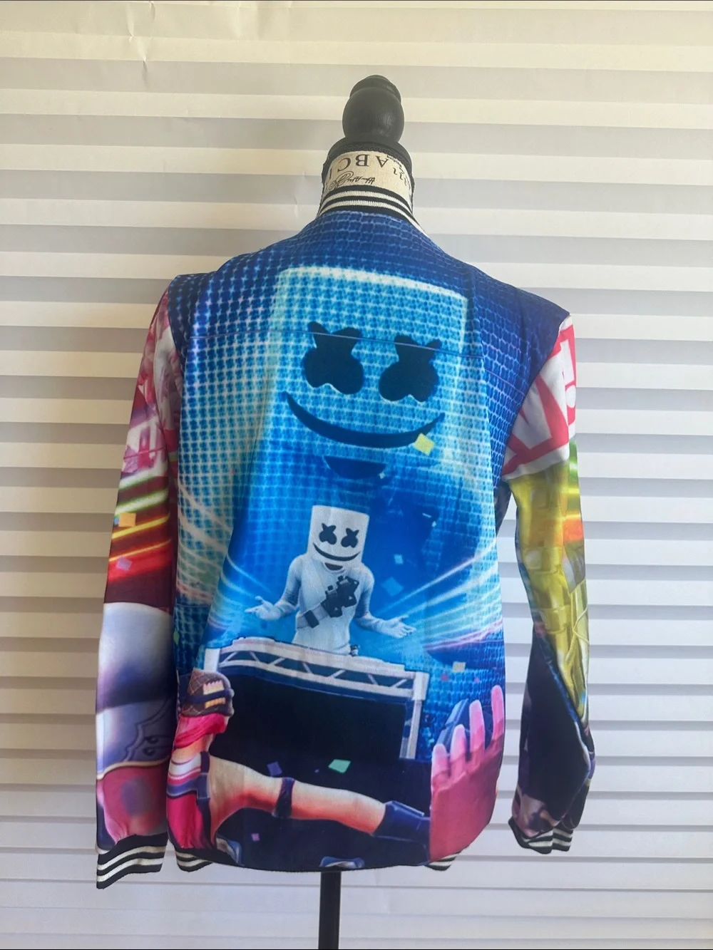 DJ Marshmello Colorful Graphic Button Jacket Festival Streetwear Size Small